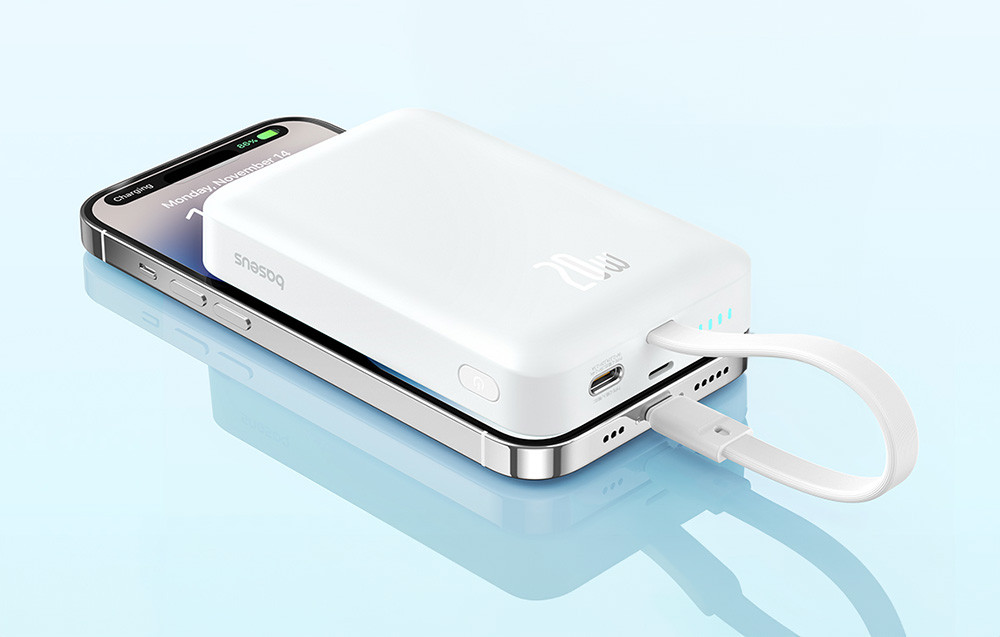 Prijenosni punjač BASEUS powerbank 20W 10.000mAh MagSafe Lightning, ugrađen magnet za stabilno i sigurn pričvršćivanje
