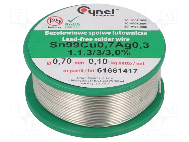 Tinol kalaj za lemljenje CYNEL 0.7mm 100gr