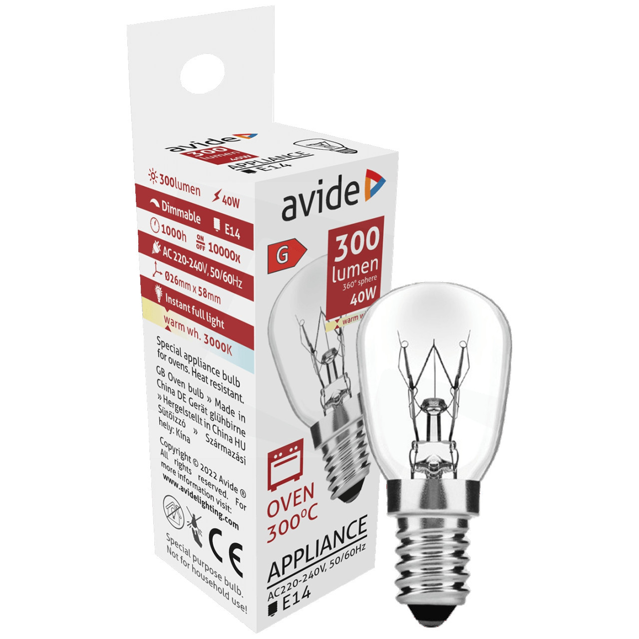 Halogena sijalica za rernu E14 40W 3000K IP20 AVIDE